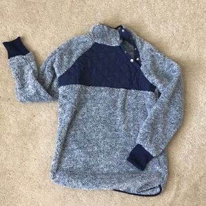Asymmetrical Snap Fleece Sweatshirt